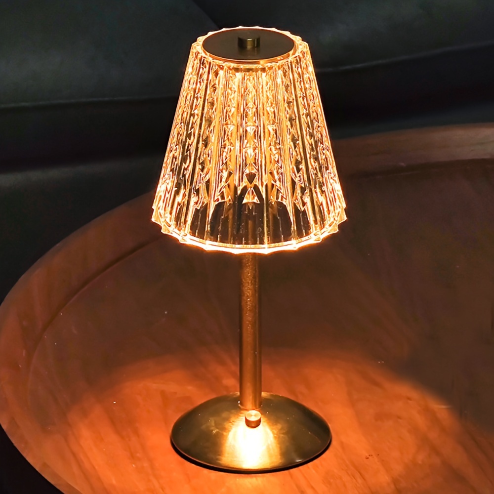 Simple Crystal Desk Lamp Acrylic Three tone Light Touch Lamp - Temu