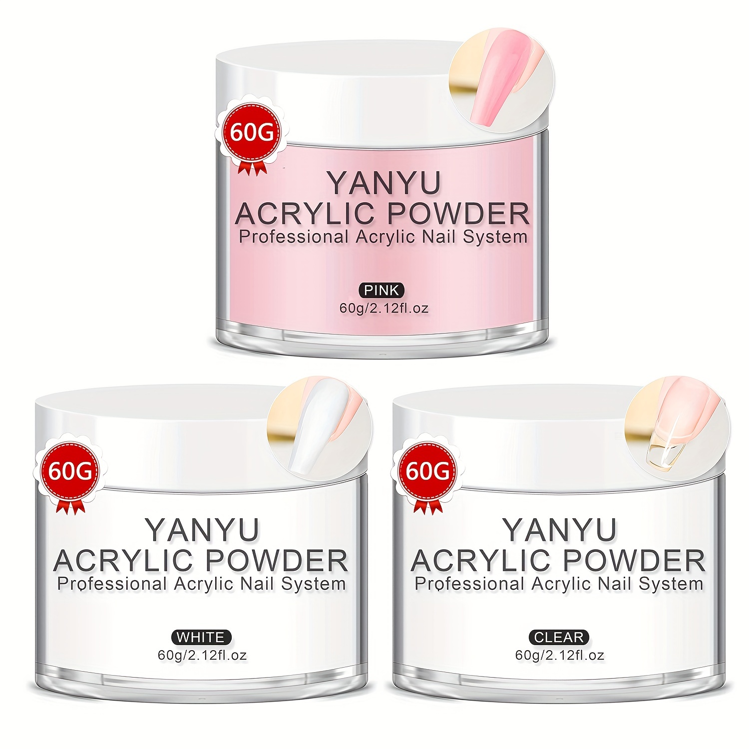 Acrylic Powder Kit 60g Nail Set Extension 3D Carving Supplies