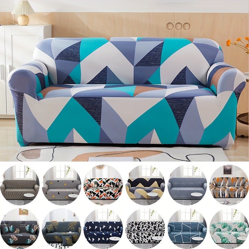 1pc Printed Sofa Cover Sofa Slipcover, Couch Cover Furniture Protector For Bedroom Office Living Room Home Decor (with Free Non-slip Fixed Stick)