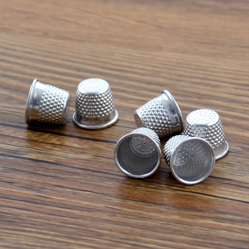Silver Metal Thimble Leather Thimbles for Hand Sewing Hand-Working