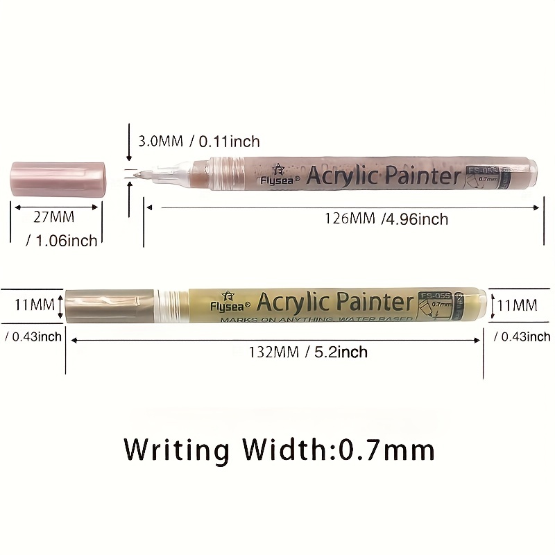 Flysea Rose Gold Silver Paint Marker Water based Marker Pen - Temu