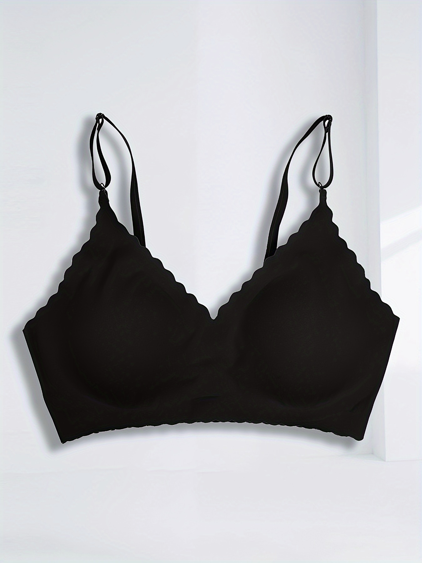 Simple Solid Seamless Wireless Bra Comfy Breathable Padded - Temu