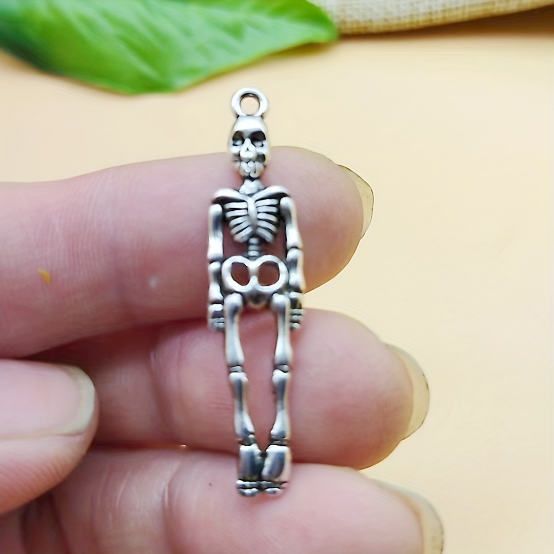Halloween Ohrringe Schmuck Menschliches Skelett Anhänger Halskette +  Totenkopf Ohrringe