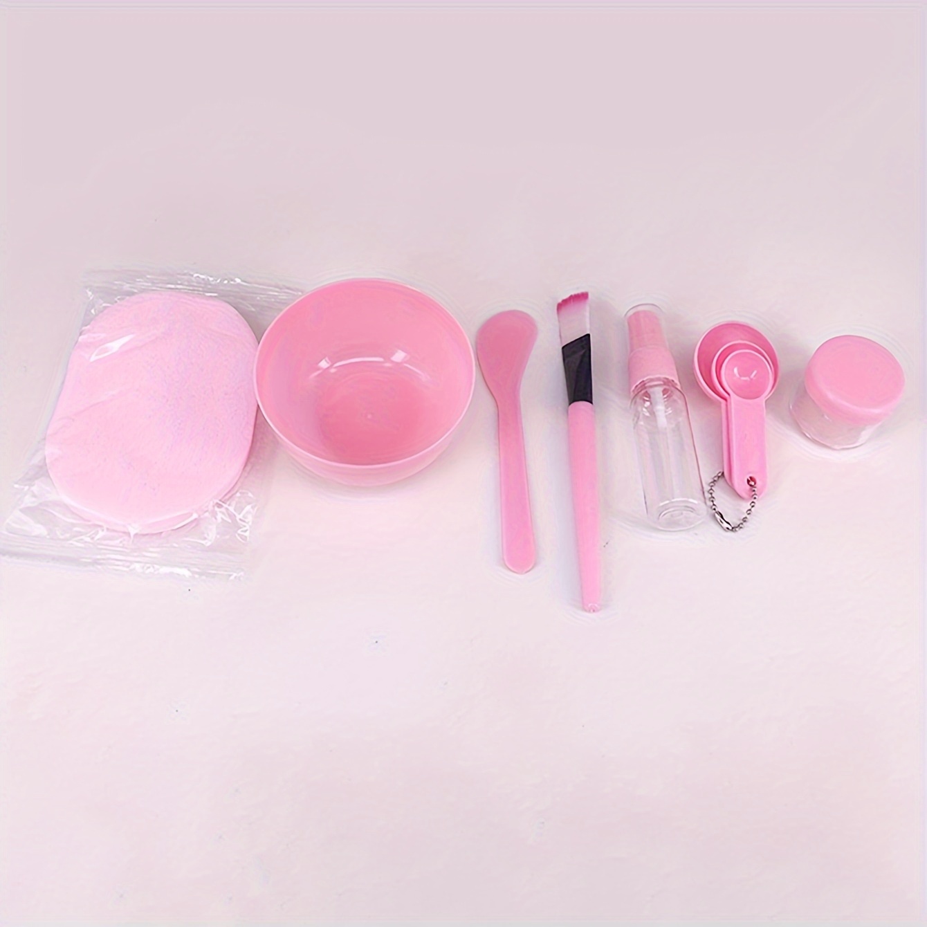 Set of 9 Pcs Mixing Bowl Make Up Set For Women - Pink