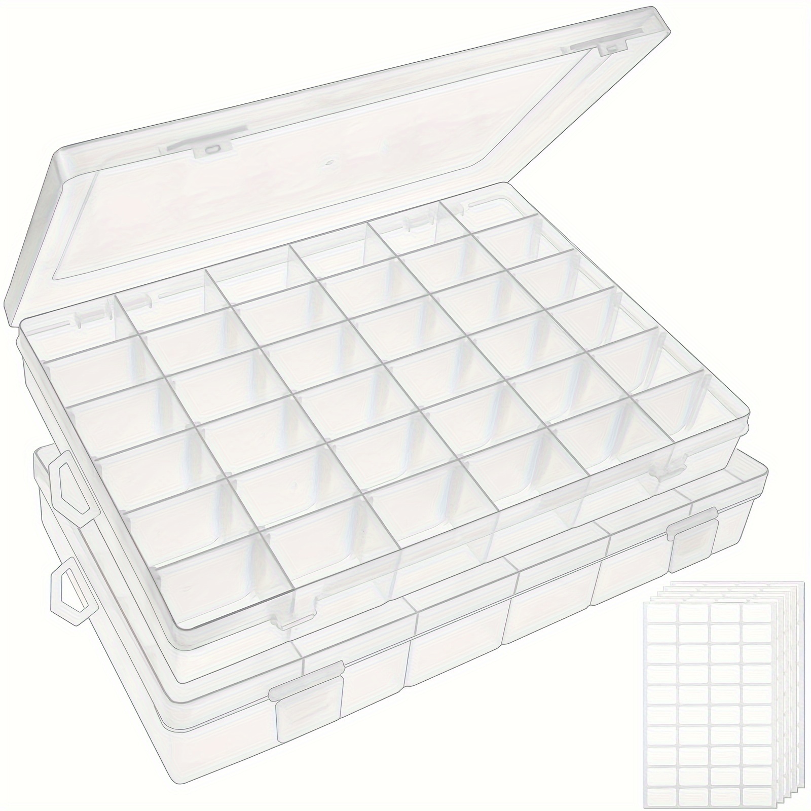 

1 Box 36 Girds Transparent Plastic Storage Box With Adjustable Partition, Jewelry Storage Sorting Beads, Rock Collection, Fishing Gear, Tape Lines Practical Convenient Supplies 10.8x7x1.8 Inches