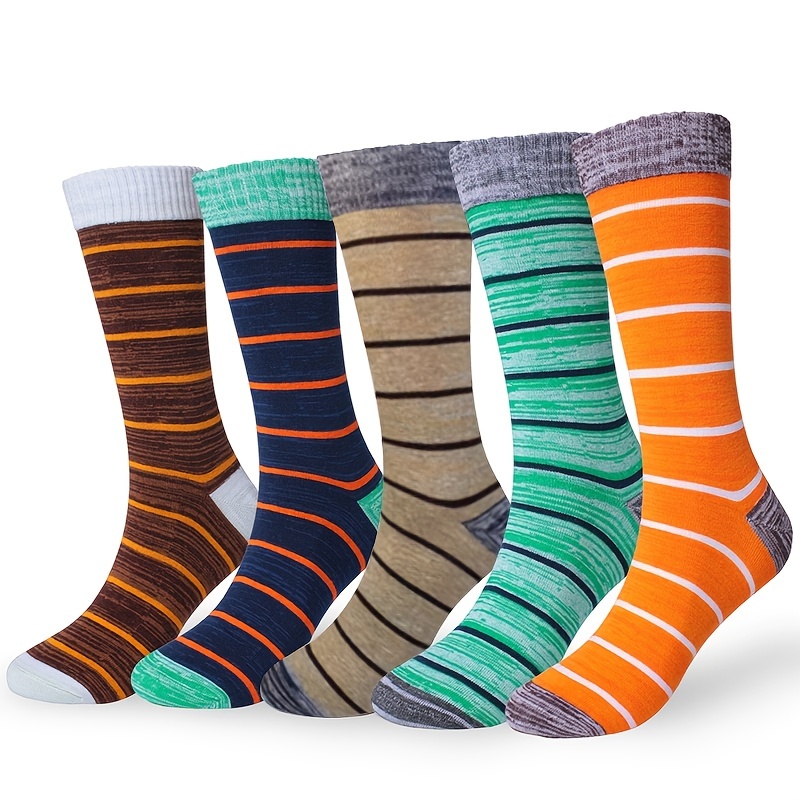 Men's Fun Dress Socks Funky Crew Socks Men Colorful Striped - Temu