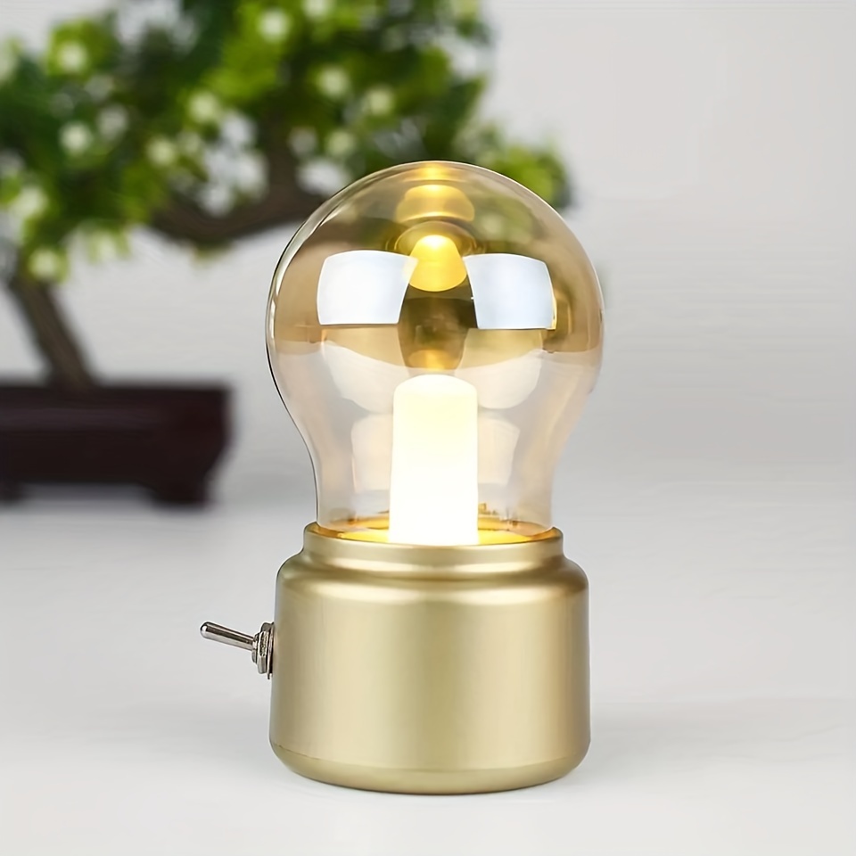 1pc Vintage Style Night Light, USB Rechargeable Portable Camping