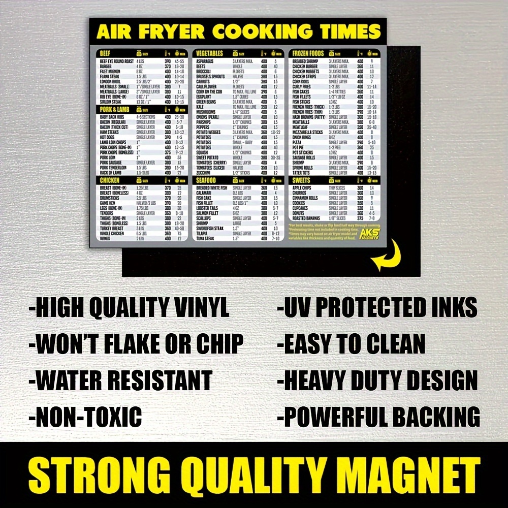 Air Fryer Magnetic Cheat Sheet Set Pressure Cooker Accessories
