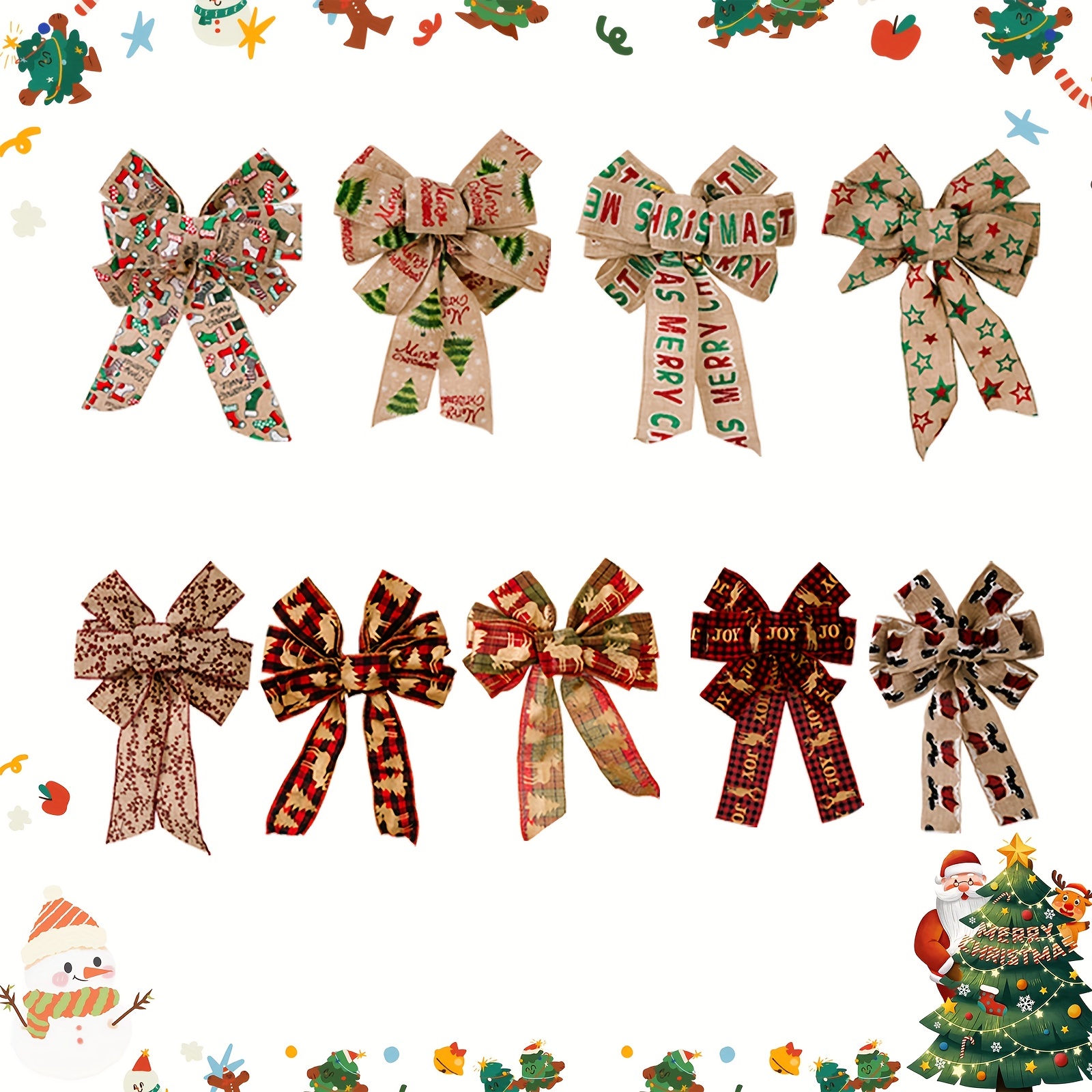 Christmas Cabinet Door Ribbons Bows Large Christmas - Temu