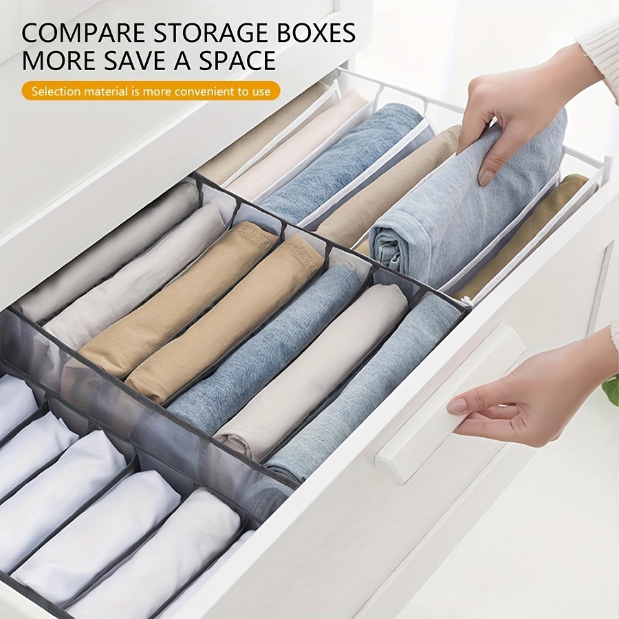 Kuber Industries Trouser Box | Wardrobe Organizer | Clothes Organizer |  Storage Box for Pants-Shirt-Sweaters-Bra Panty-Socks | 9-Grid Closet  Organizer