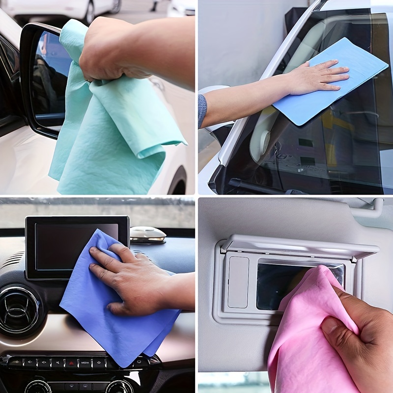 1pcs Synthetic Leather Chamois Dry Towel, Natural Cloth Fabric Drying Car  Shammy Towel, PVA Car Wash Care