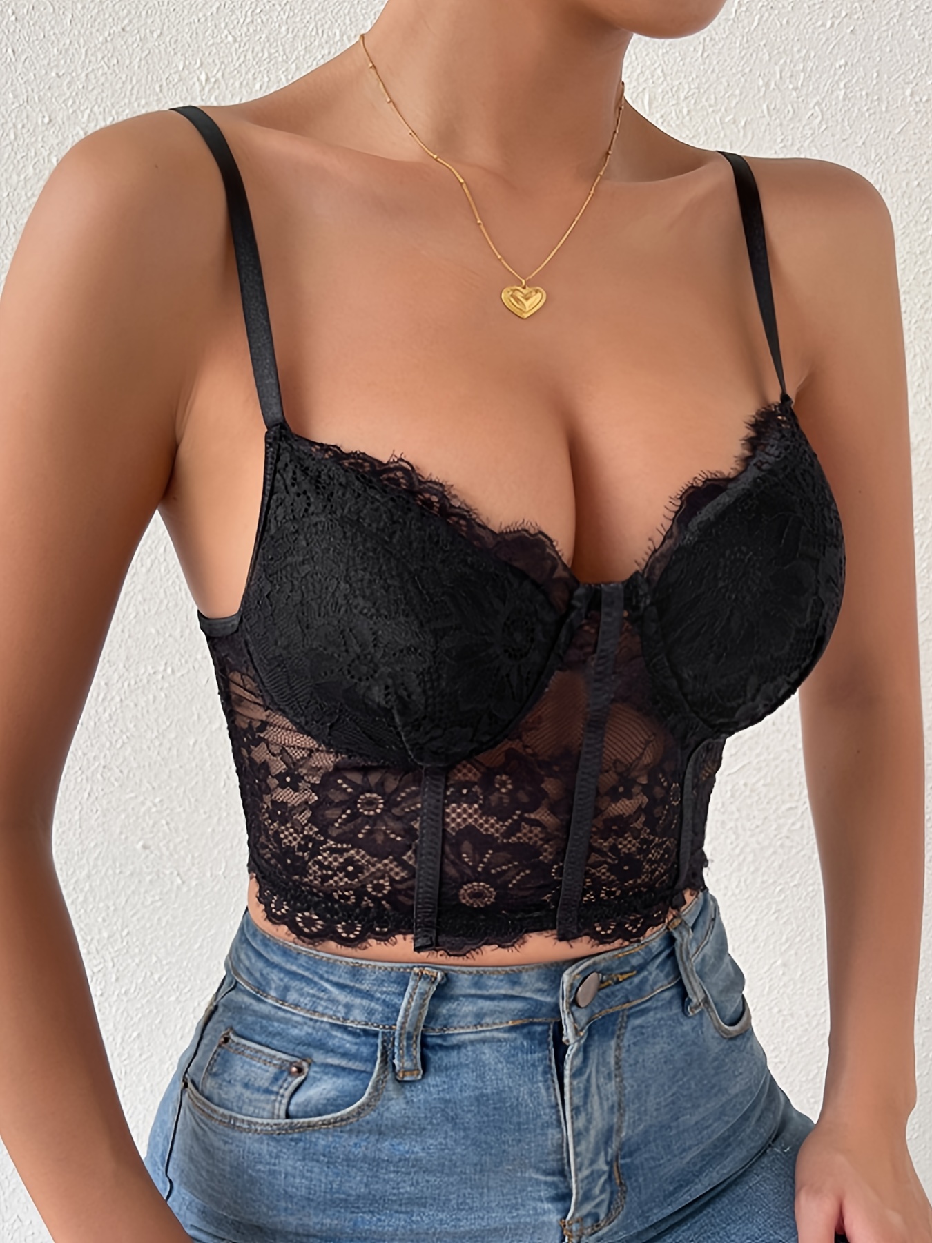 Elegant Lace Tube Tops Semi sheer Underwire Tube Tops Outfit - Temu