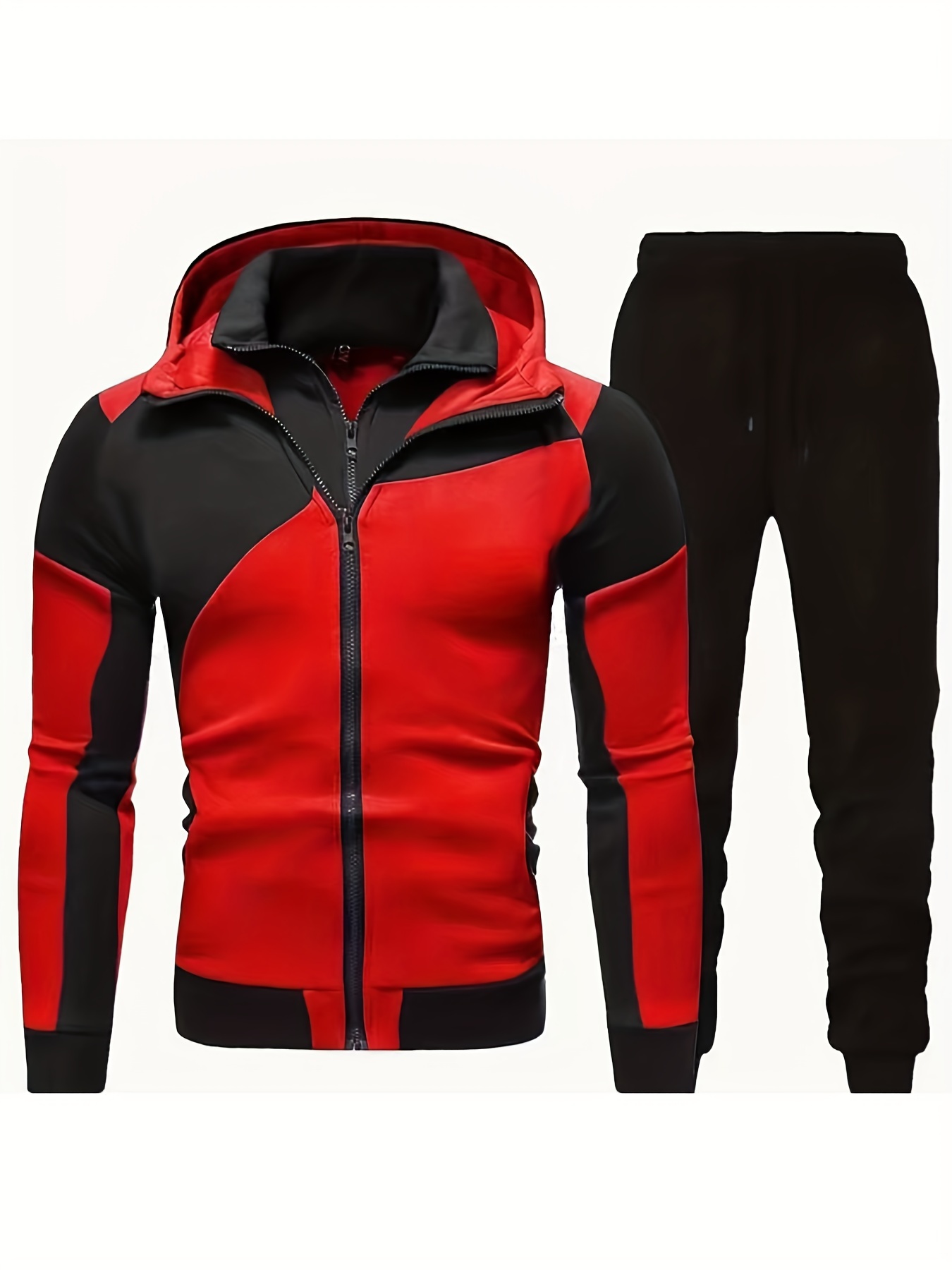 Boy s Outdoor Outfit Double zipper Hooded Jacket Sweatpants Temu