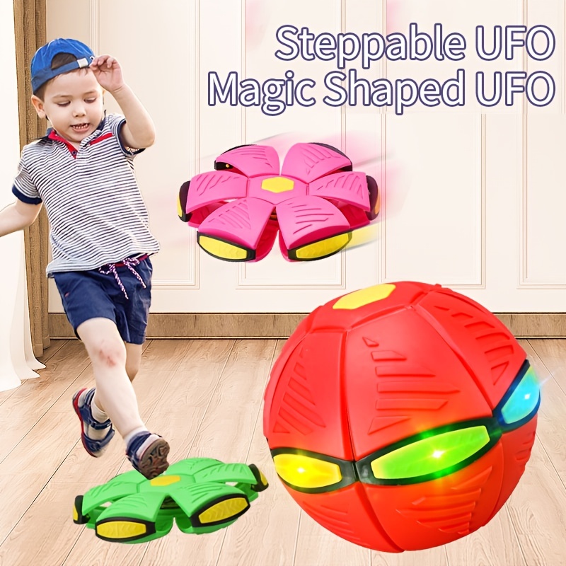 Creative Magic Light Flying Saucer Ufo Ball For Kids, Ufo Flying Saucer  Balls Toy, Flying Magic Orb Ball With Led Lights, Flying Flat Throw Disc  Ball