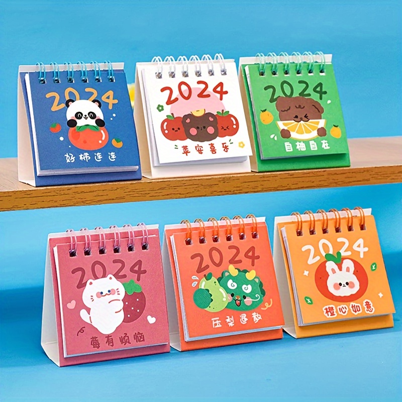 Kawaii Panda 2024 Calendar 365 Days Yearly Planner Coil Desk Calendar Daily  Weekly Agenda Organizer To Do List Office Supplies