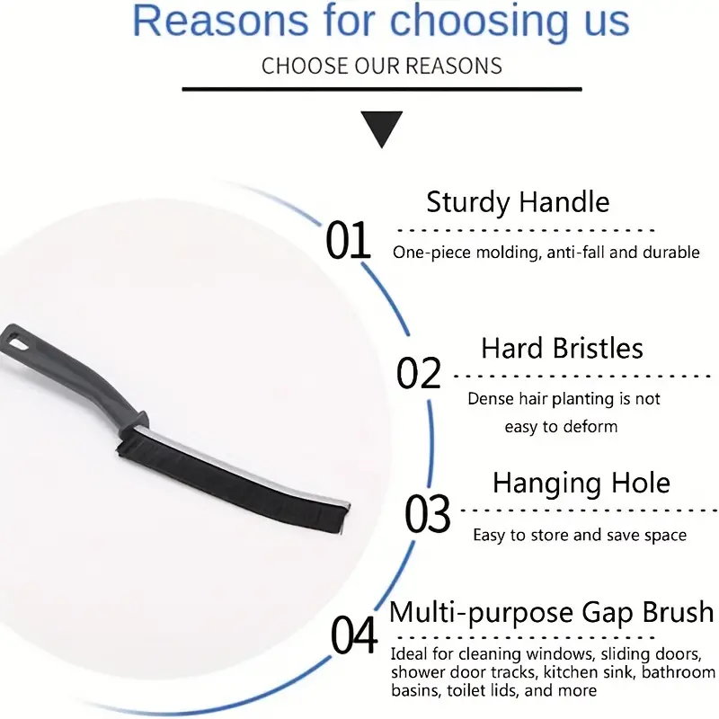 1pc Hard Bristle Crevice Cleaning Brush, Corner Brush, Suitable For  Bathroom Basin, Sink, Tile, And Room Corner