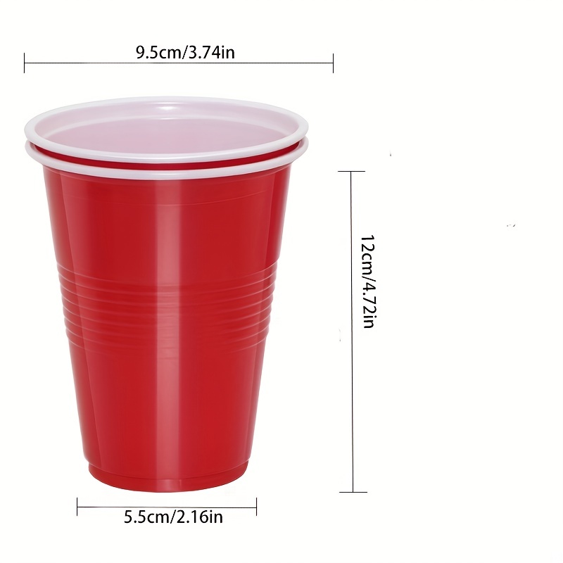 Red Christmas Plastic Cups Clear Disposable Cups With Red - Temu