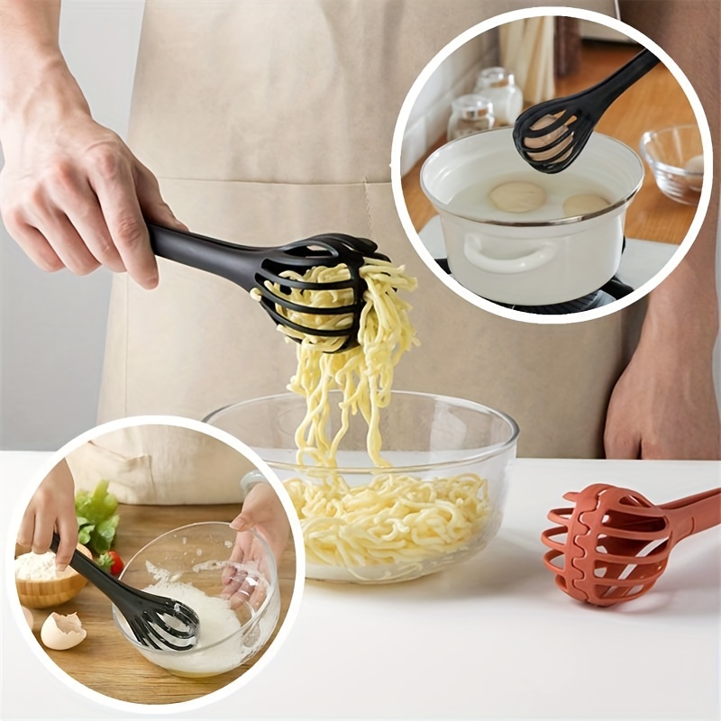 Silicone Pasta Tong, Non-slip Spaghetti Tongs With Teeth & Filter Design,  Heat-resistant Noodles Clips Food Serving Fork Tong For Kitchen - Temu