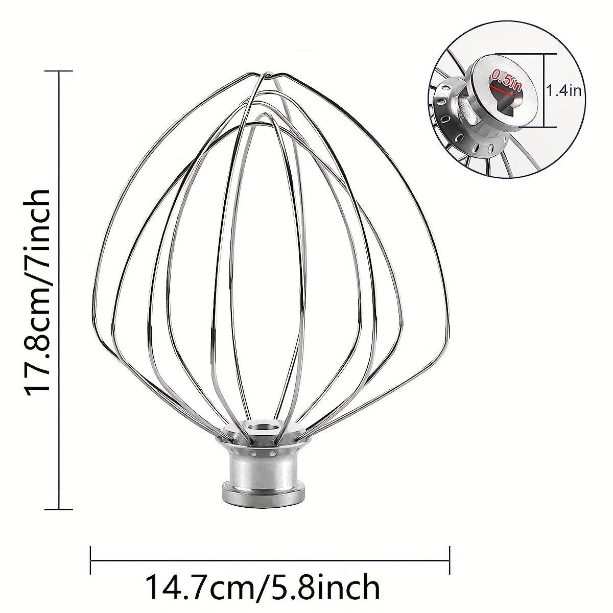  KN256WW Stainless Steel Whisk Attachment for KitchenAid 6 Quart  Bowl-Lift Stand Mixer 6-Wire Whip Attachment for Kitchen Aid Accessories:  Home & Kitchen