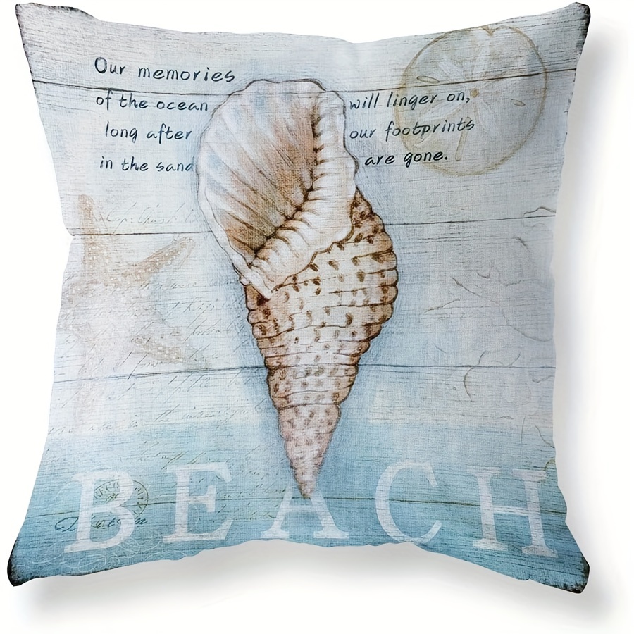Ocean Theme Square Pillow Case Mediterranean Style Decorative
