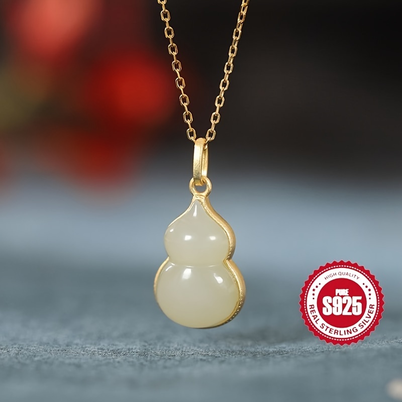 Gourd Pendant Necklace S925 Sterling Silver Necklace - Temu Saudi Arabia