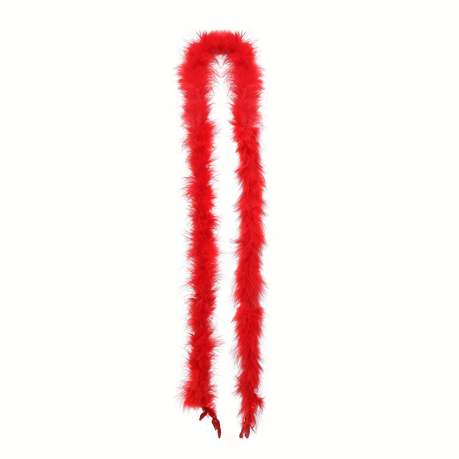 HaiMay 2 Pack Turkey Feather Boa for Craft Clothes Accessories Latin  Wedding Dress Home Party Costumes Decoration, 4.4 Yards 40G Red Feather Boas