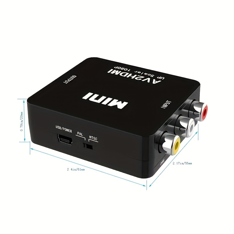 HDMI To AV Converter 1080p with 5V usb Power, RCA Video & LR audio out