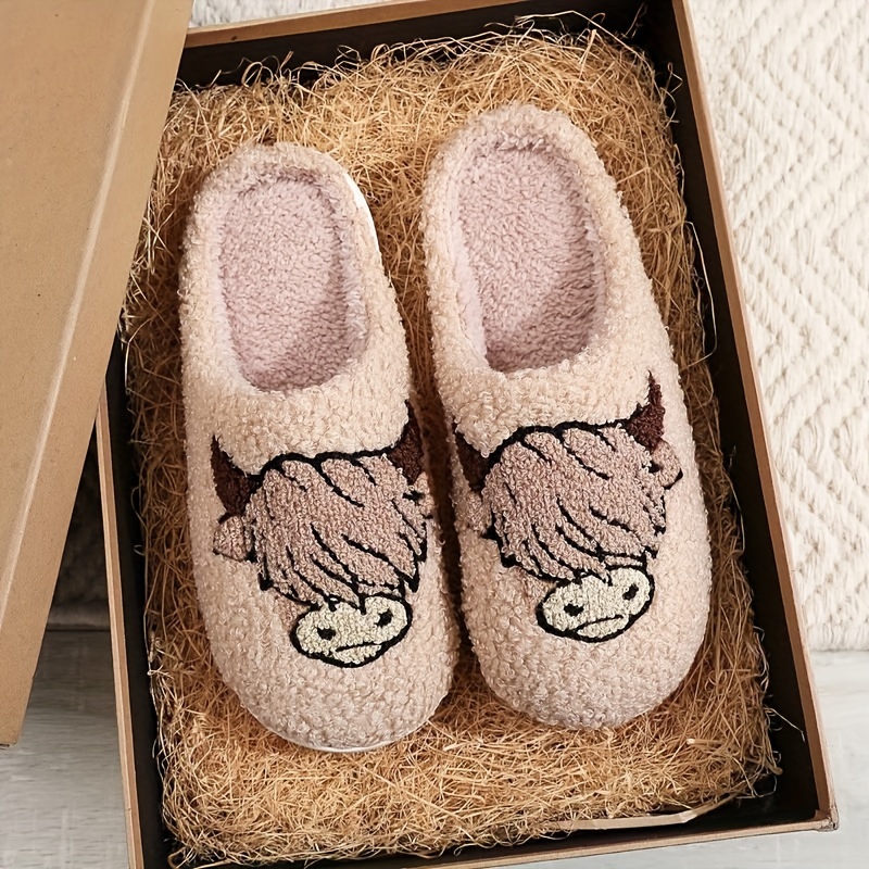 Slippers with faces online on them