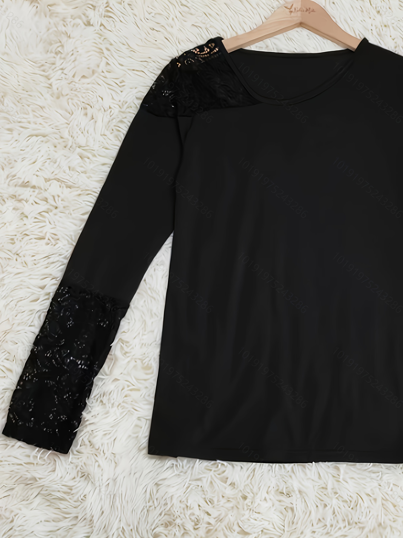 camisa mujer ajustada regular encaje liso larga - Temu Dominican Republic, image size:800x1067