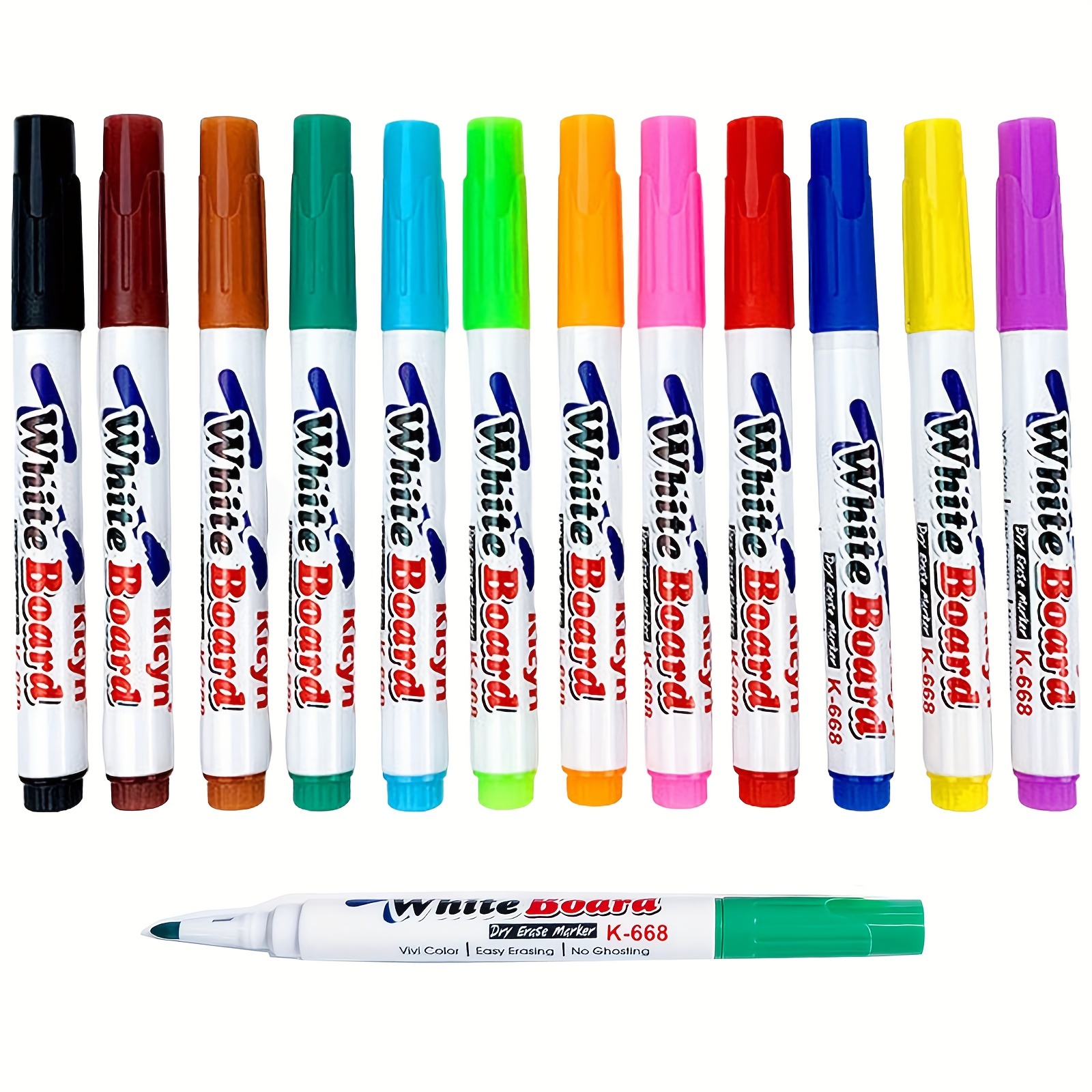 12pcs Erasing Whiteboard Markers Washable Dry Erase Markers For Schoolroom  Office Meetings 