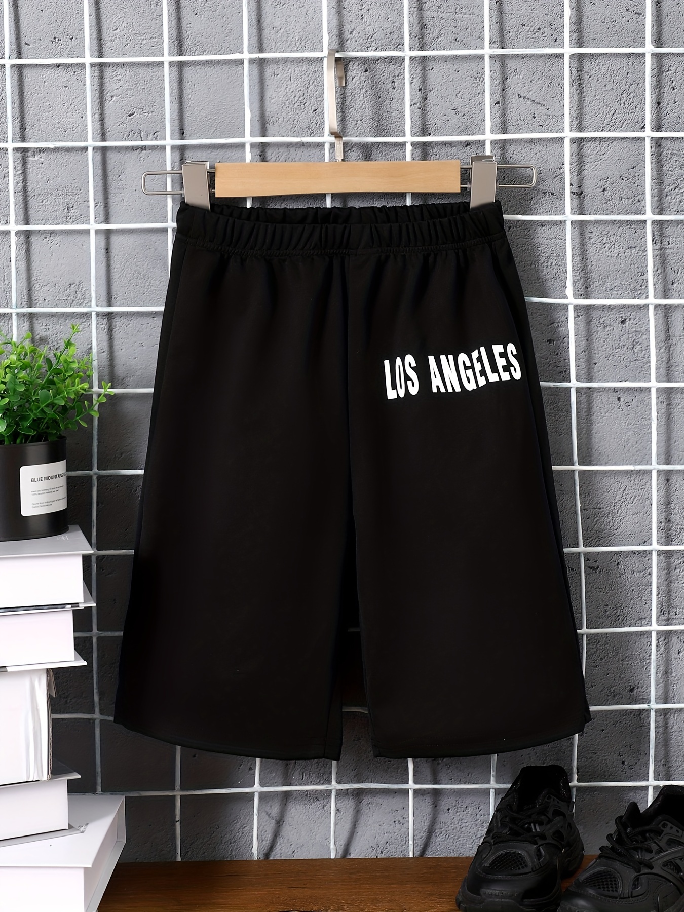 Los Angeles Print Short Leggings Workout Casual Shorts For - Temu