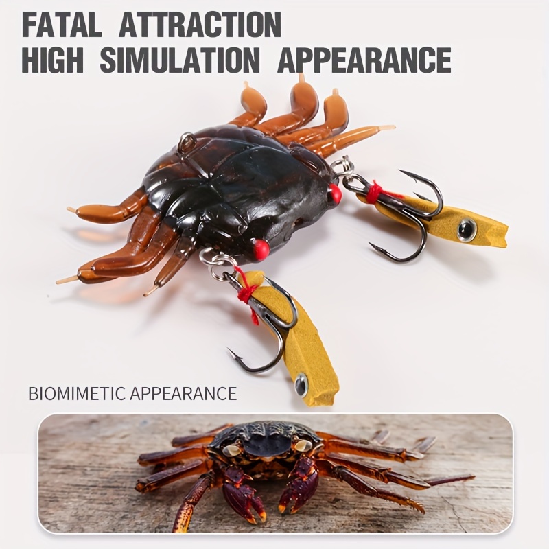 10cm Artificial Crab Lure, 3D Simulation Soft Fishing Lures Bait With –  pfdeal