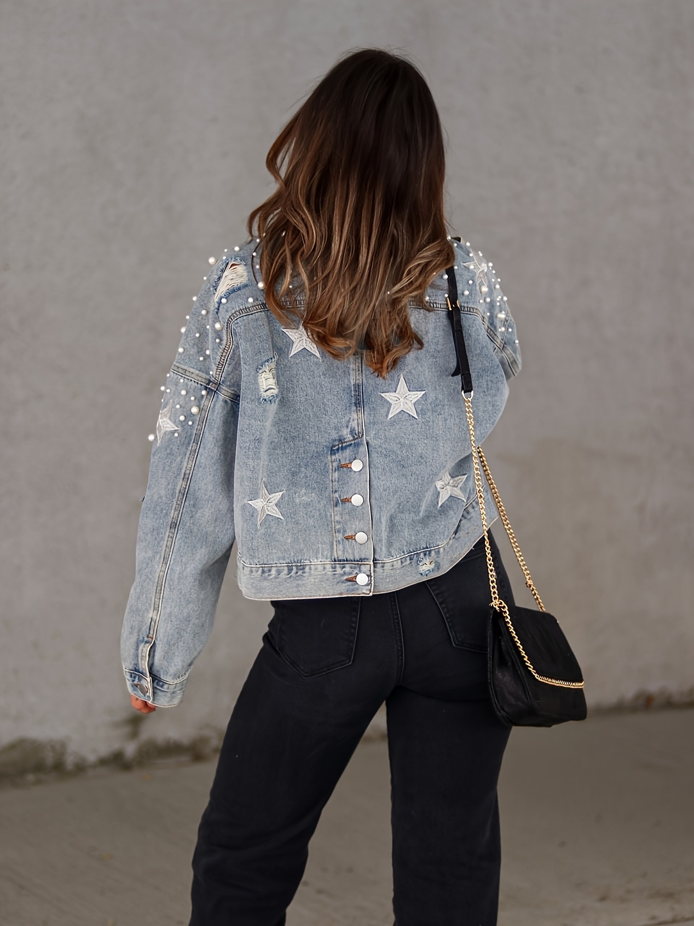 Star embroidered hot sale denim jacket