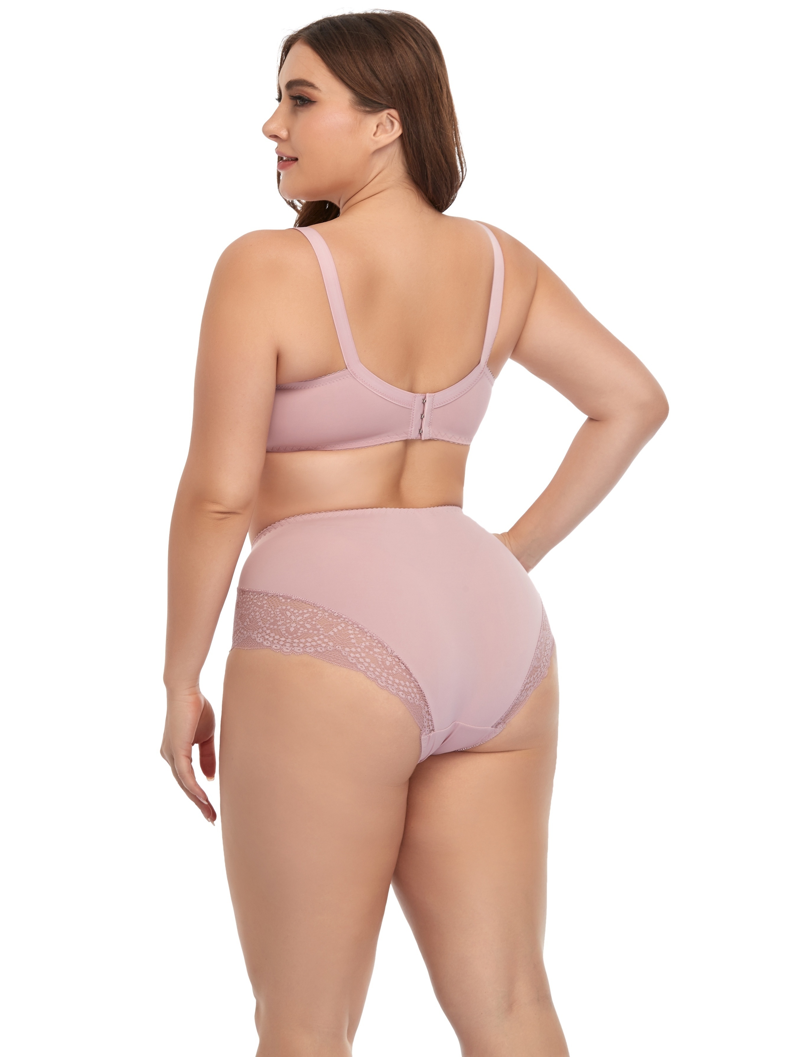 Plus Size Sarin Contrast Lace Everyday Panties, Women's Plus Medium Stretch  Smooth Soft Sexy Briefs