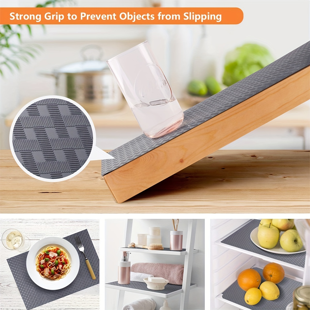 Kitchen Shelf Liner Drawer Liners, Non-Adhesive Refrigerator Liners  Waterproof Fridge Mats with Strong Durable Kitchen Cabinets Mat for  Drawers