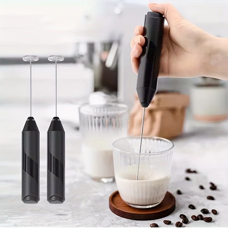 Stainless Milk Frother Handheld, Battery Operated Travel Coffee