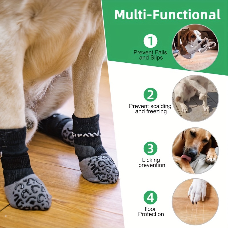 6pcs Pet Socks Leopard Print Double Sided Non Slip Dog Socks Adjustable Dog  Paw Cotton Socks Comfortable And Durable Dog Socks - Pet Supplies - Temu