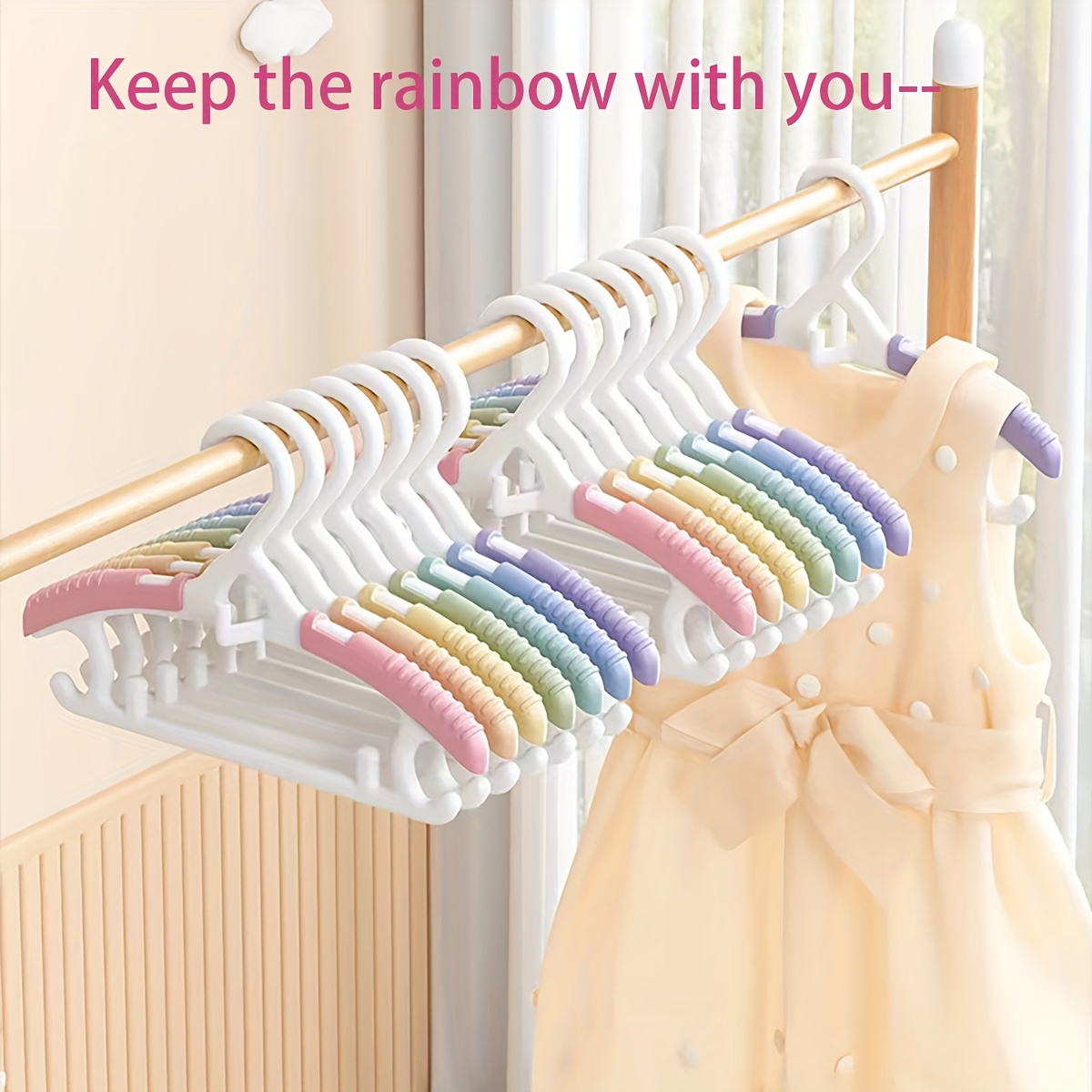 10 perchas para ropa de bebé, perchas ultrafinas para recién nacidos,  perchas de ropa multicolor para niños pequeños, perchas de guardería para  bebé