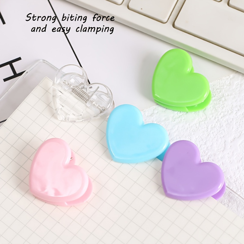 Heart shaped Clip Plastic Binding Clips Heart Paper - Temu
