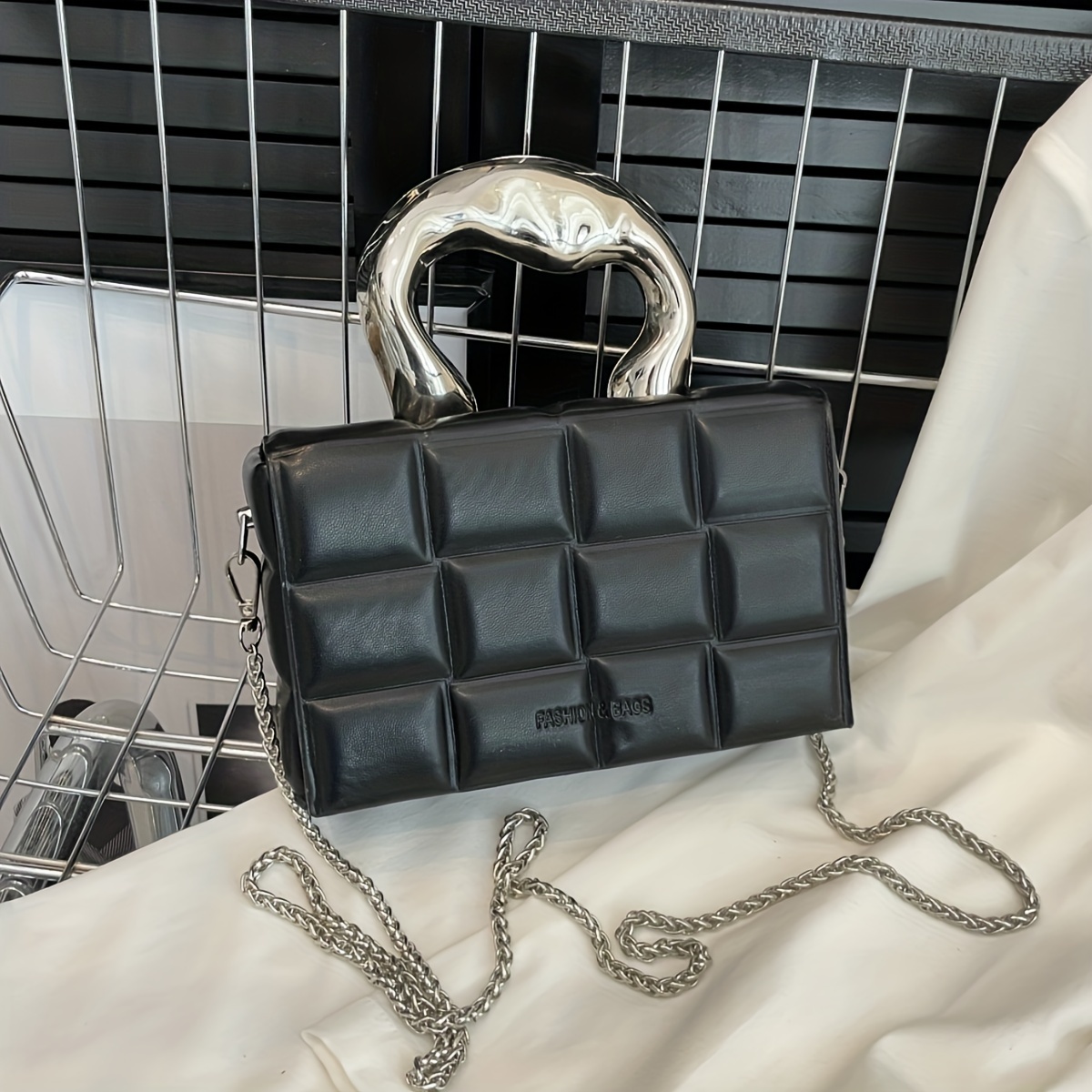 YOUI-GIFTS Women's Square Box Handbag PU Cube Crossbody Shoulder
