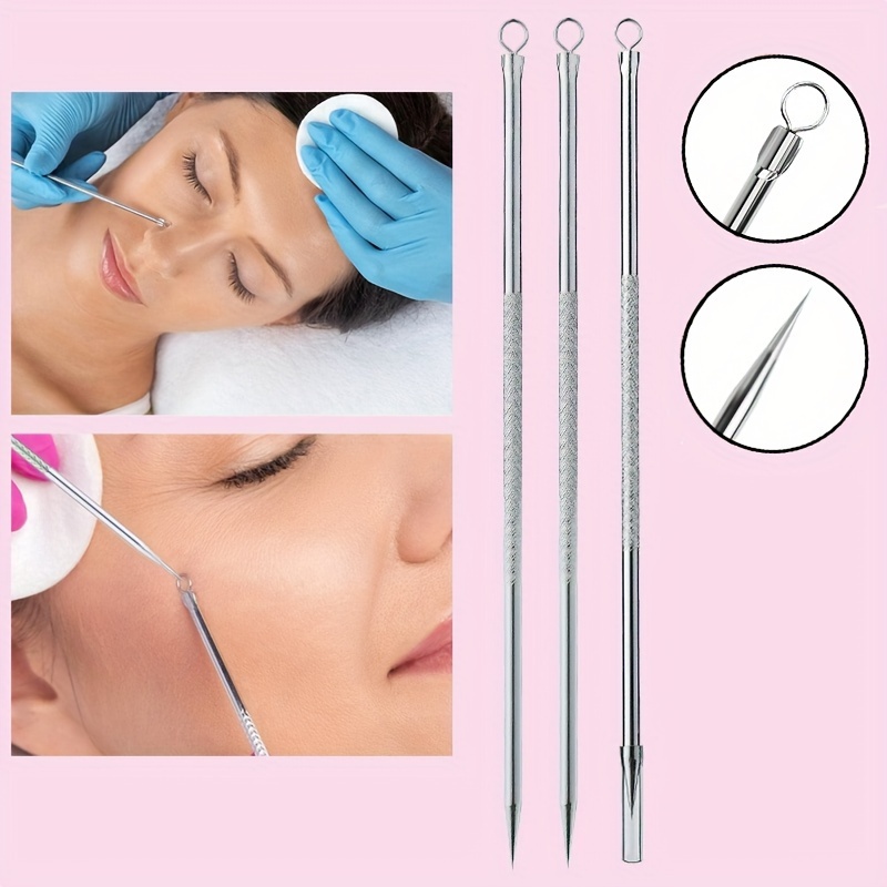  Pimple Popper Tool Kit,Blackhead Remover Tool 5 Pcs Blackhead Extractor  Tool for Face Comedone Zit Acne Whitehead Blemish, Stainless Steel Extraction  Tools Set : Beauty & Personal Care