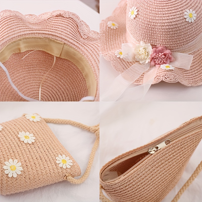 Kids' Sun Hat For Girls, New Summer Straw Hat Set For Babies