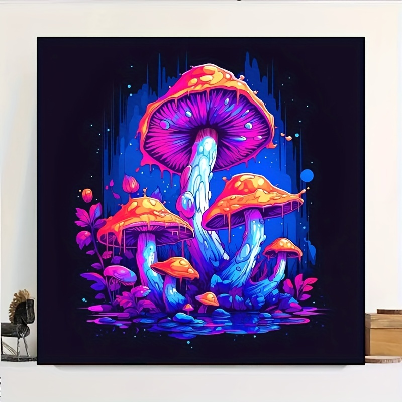 5d Artificial Diamond Painting Set Beautiful Mushroom Room - Temu