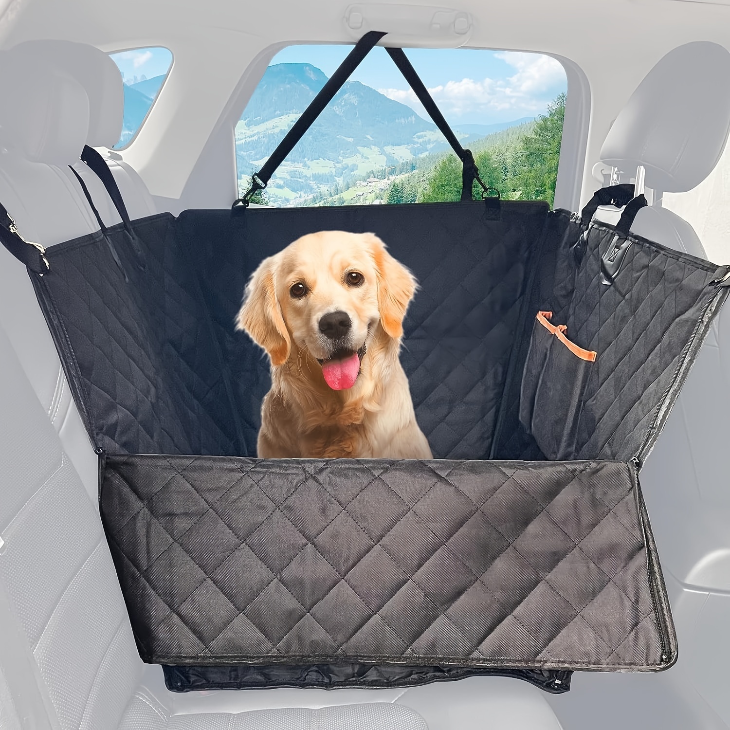 Dog Car Seat Cover Pet Travel Carrier Mattress Waterproof Dog Car Seat  Protector With Middle Seat Armrest For Dogs - Temu