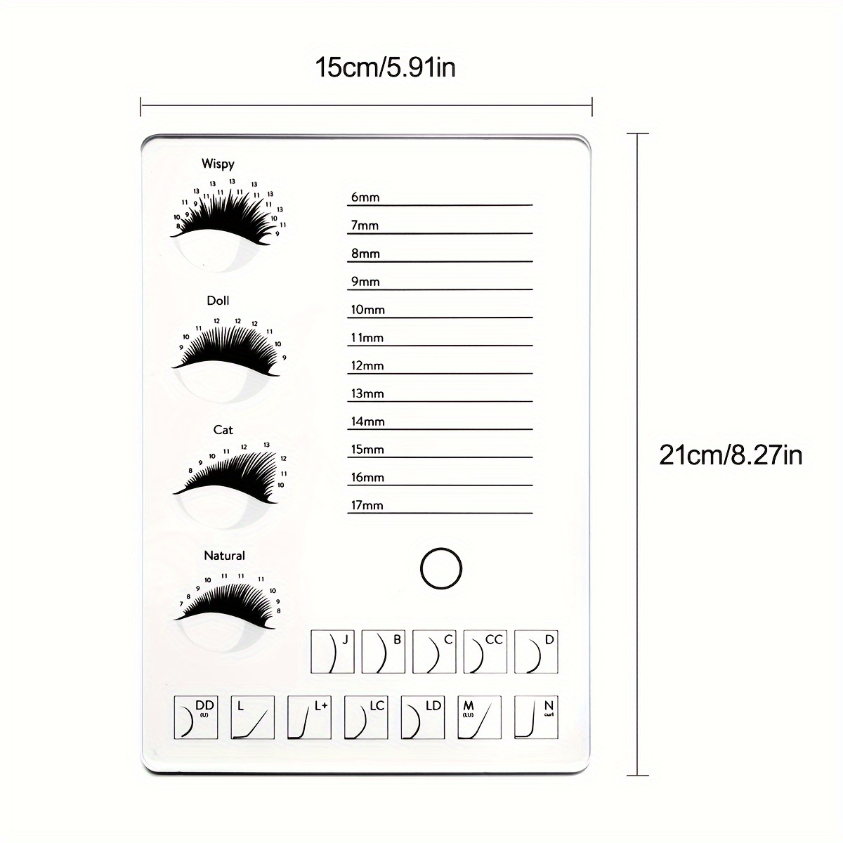 1 Pc Acrylic Eyelash Extension Tray 3 Colors Holder For Eyelash And Lashes Glue With Lash Length And Lash Map Eyelashes And Glue Makeup Auxiliary Tools