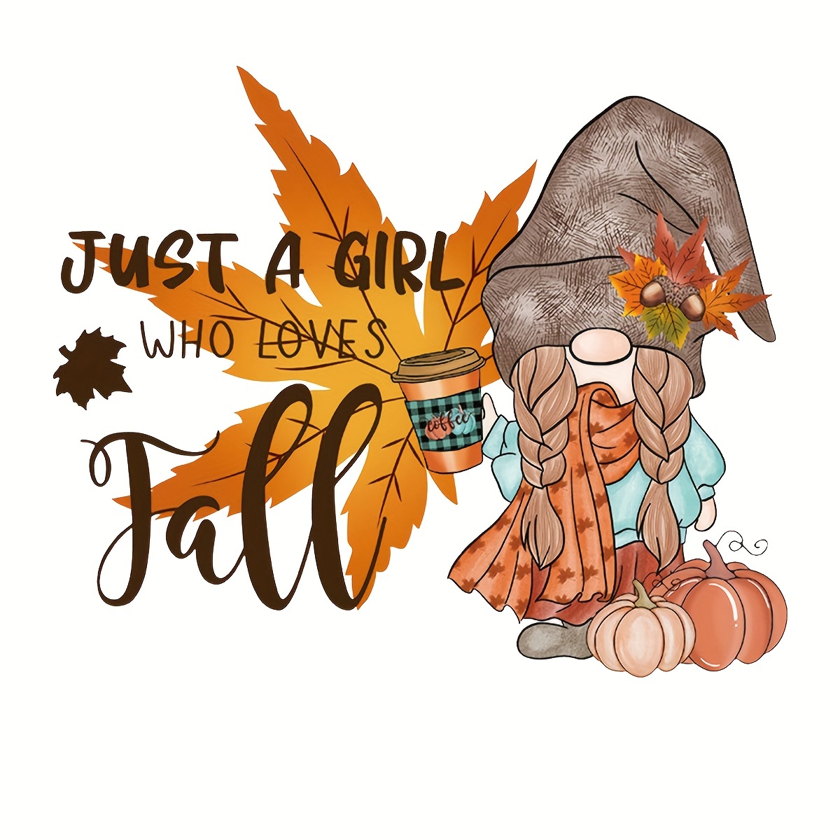 Autumn Fall Santa Iron On Stickers Heat Transfer Decal Patches