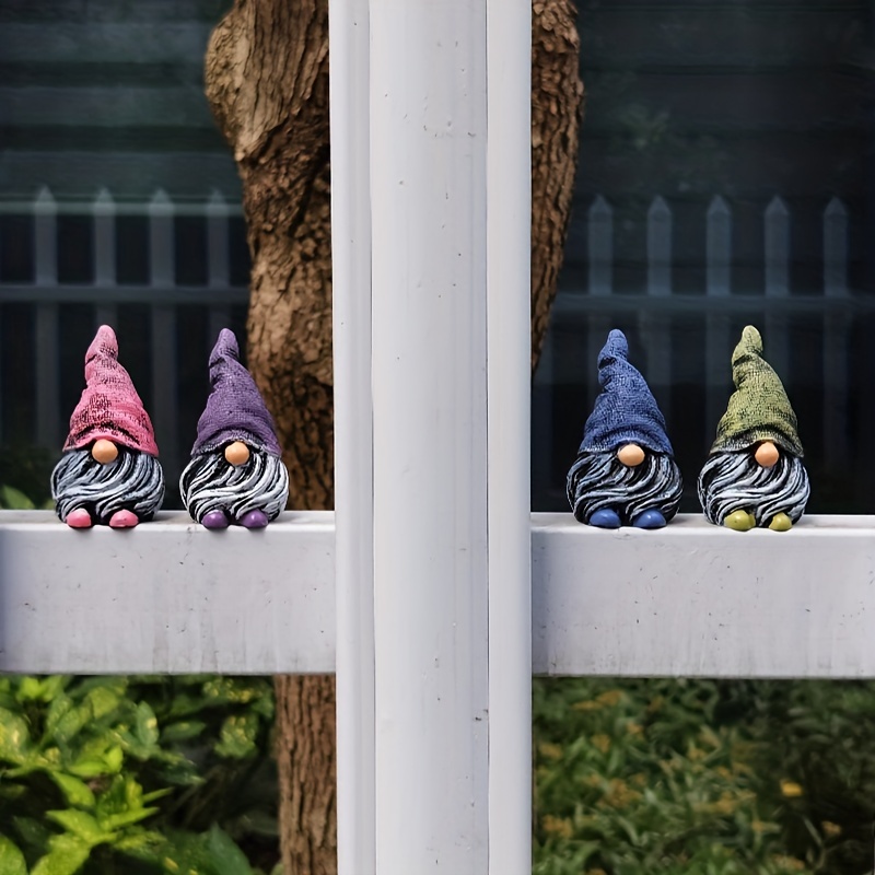 Estatua de resina de gnomo de arcoíris de jardín, figuras de muñecas sin  rostro, decoración del hogar en miniatura, decoraciones de césped, patio  interior o exterior, terraza, jardín, porche de césped, 4