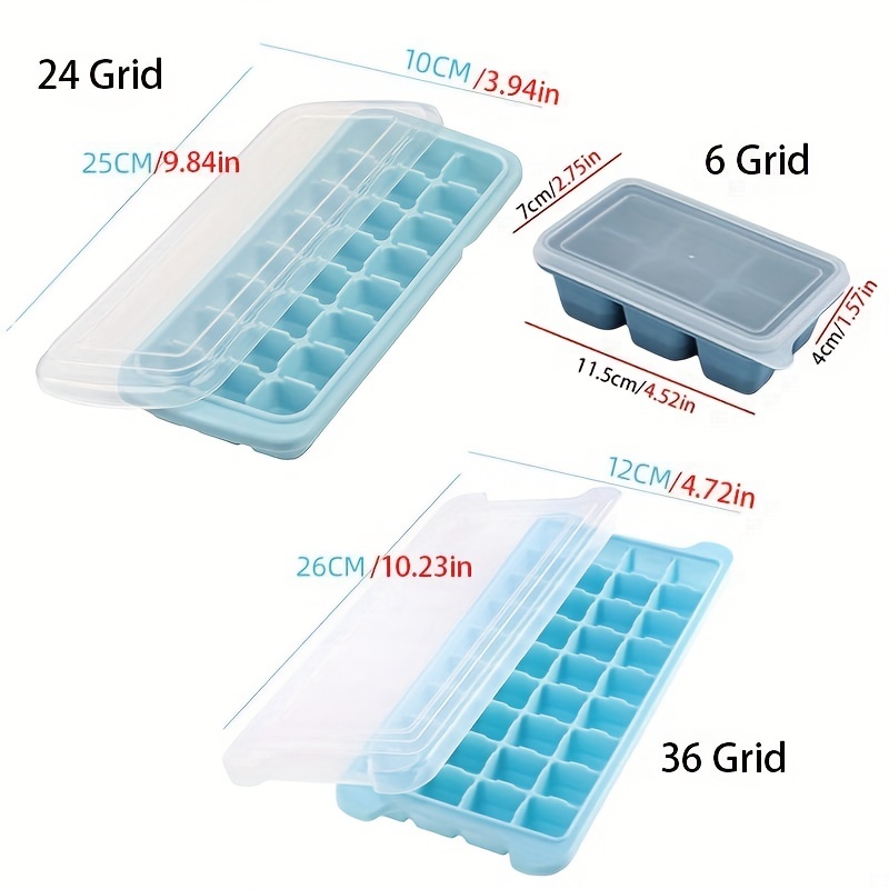 Ice Cube Trays Set of 2, Easy Release 15 Flexible Silicone Ice Cube Molds  with Removable Lid Reusable Freezer Ice Trays Stackable for Whiskey, Baby