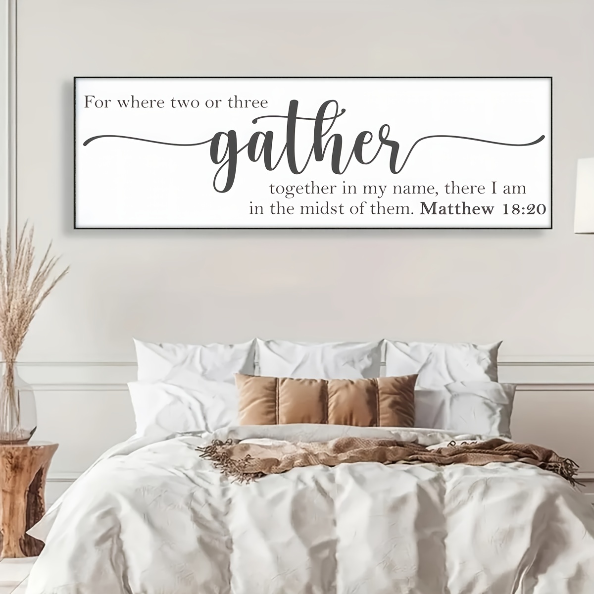 Gather Sign Modern Farmhouse Wall Decor Dining Room Wall Art Rustic Living  Room Sign Kitchen Decor Gift for Her Large Canvas Print Grateful -   Canada