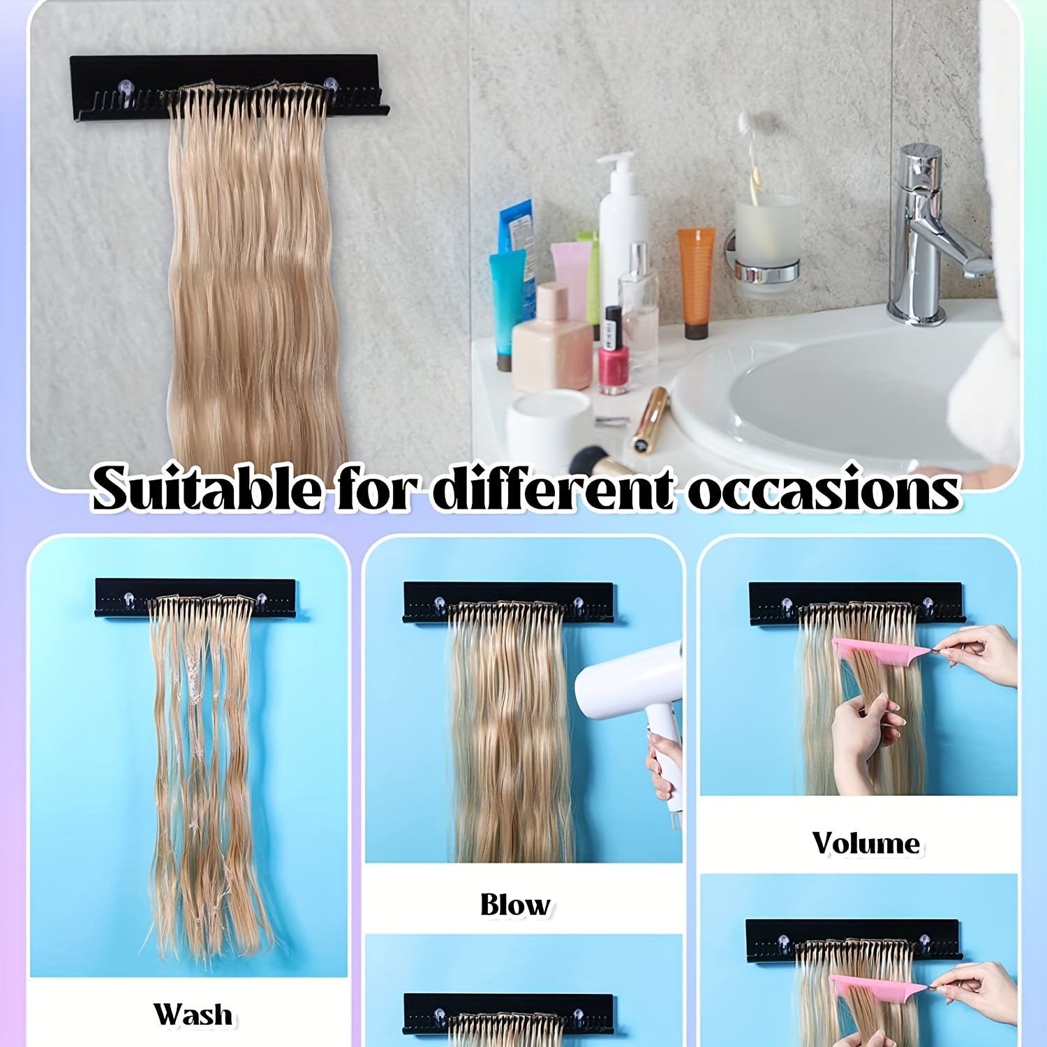 Acrylic Hair Extension Display Rack Wigs Styling Tool Hair Hanger for Salon  Home